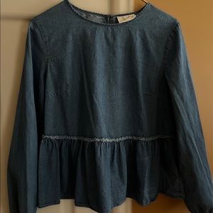 Universal Thread Peplum Jean Blouse size S